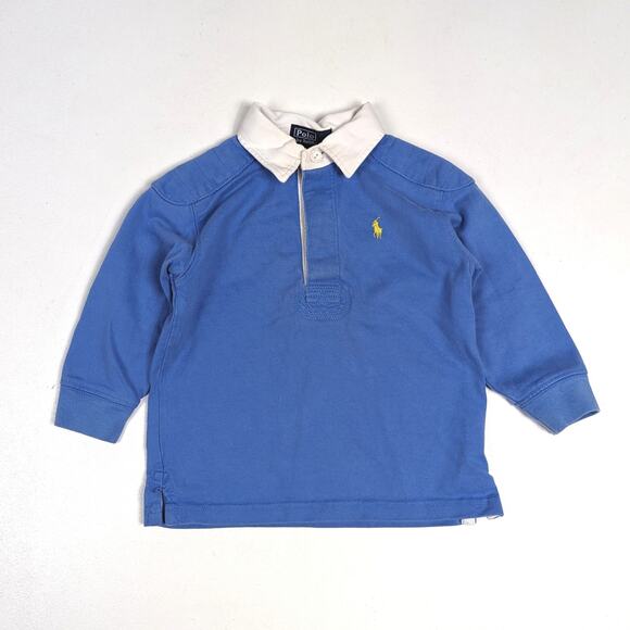 Vtg Polo Ralph Lauren Shirt Boys Sz 24m Blue Preppy Classic - Picture 1 of 8